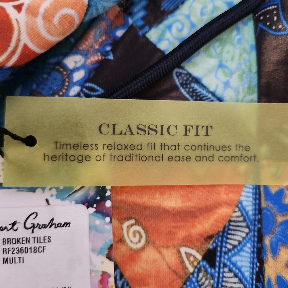 ROBERT GRAHAM Men's Contemporary Pullover Hoodie Size XL Multicolor Broken Tile - Picture 4 of 13